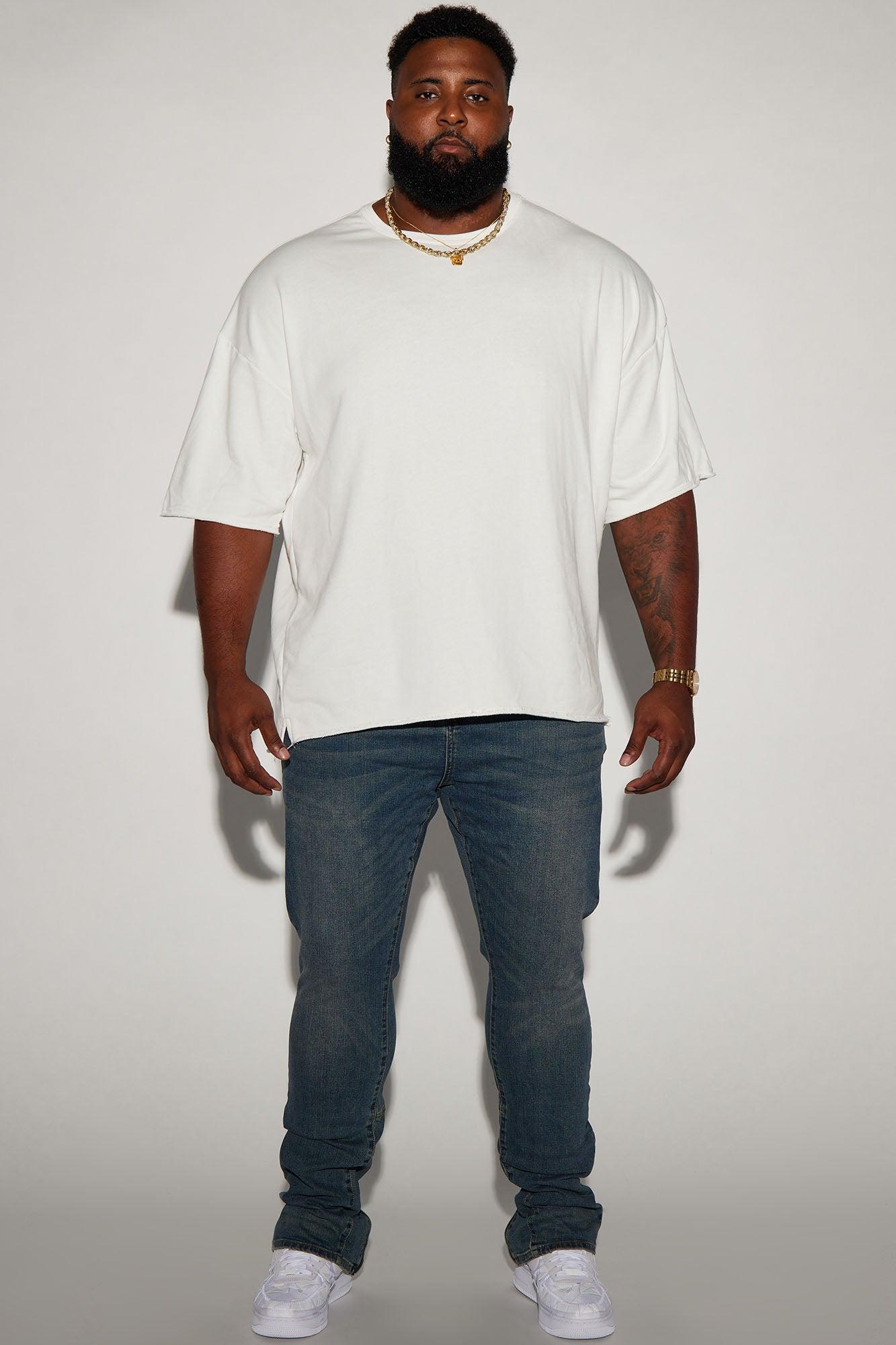 Drop Top Back Zip Stacked Skinny Jeans - Vintage Blue Wash Product Image