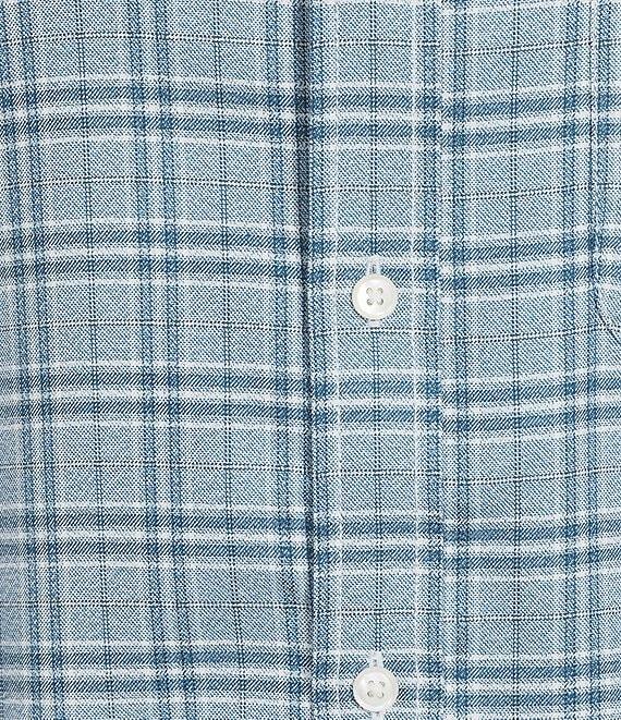 Roundtree & Yorke Long Sleeve Performance Small Plaid Flannel Sport Shirt Product Image