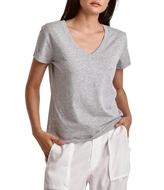 Dear John Vani Knit V-Neck Short Sleeve Tee Shirt Product Image