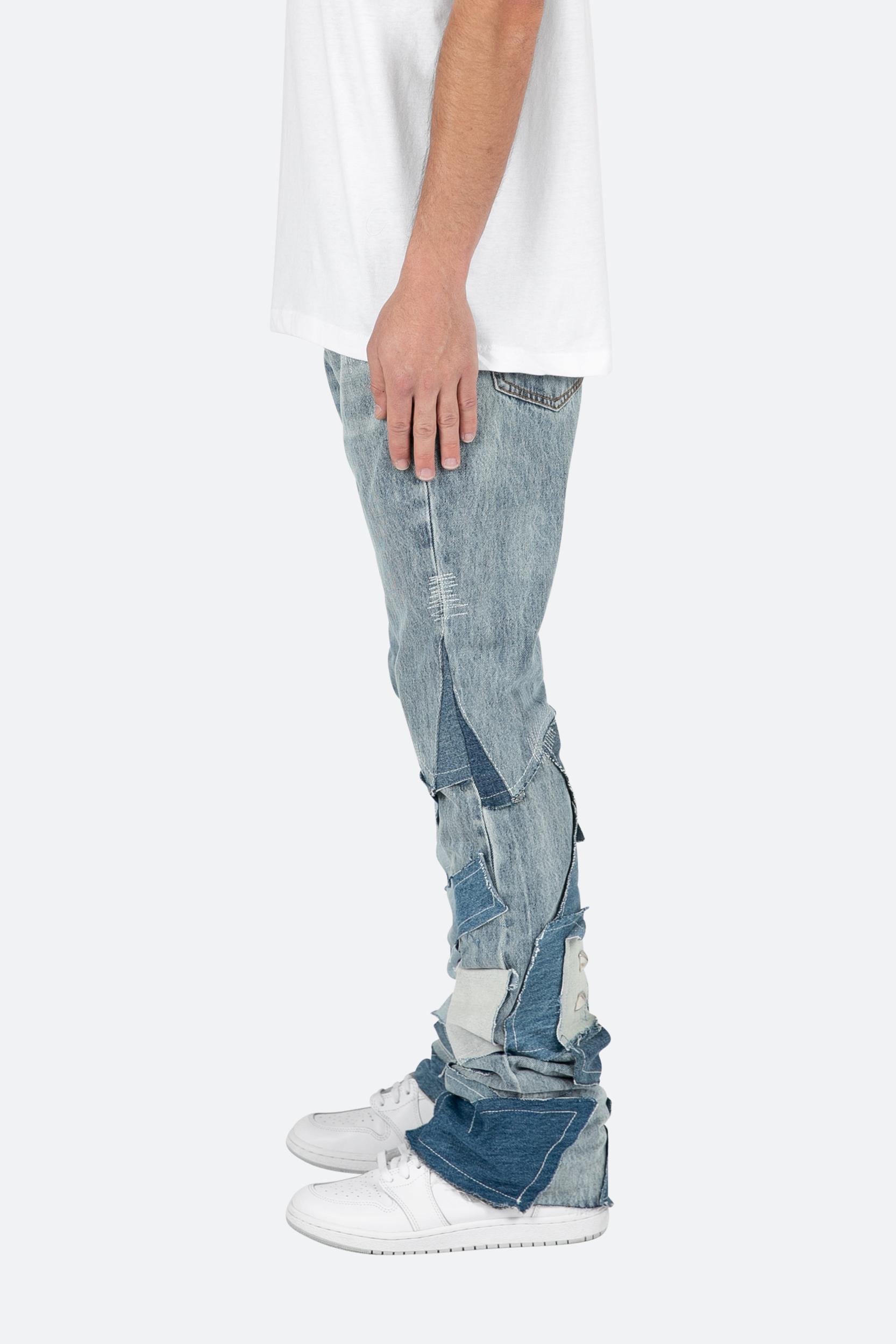 B424 Patch Flare Denim - Blue Male Product Image