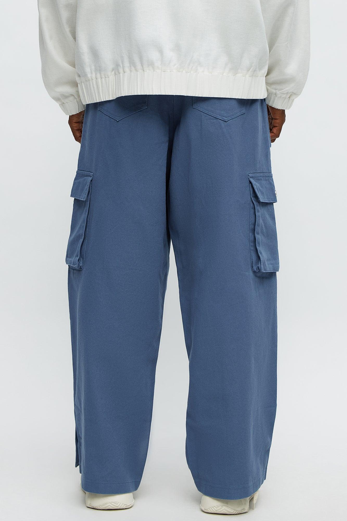 Baggy Play Your Cards Right Cargo Pants - Blue Product Image