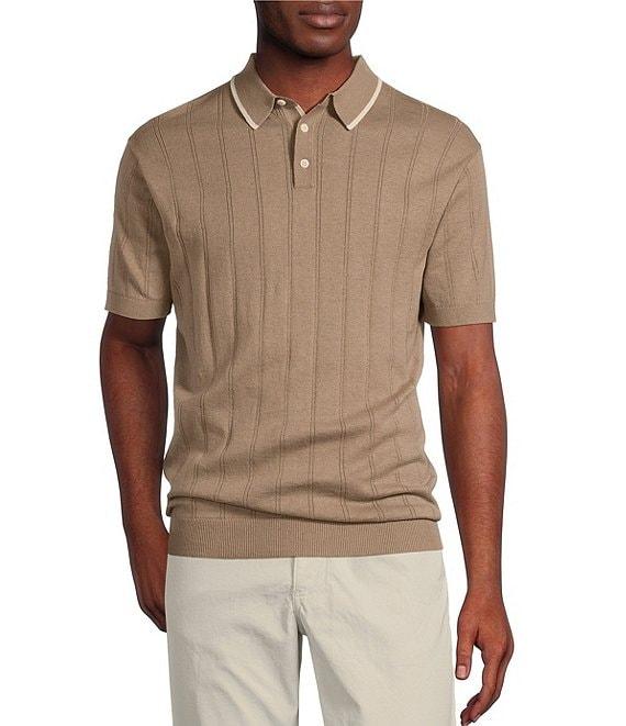 Cremieux Blue Label Cape Town Collection Solid Ribbed Short Sleeve Polo Sweater Product Image