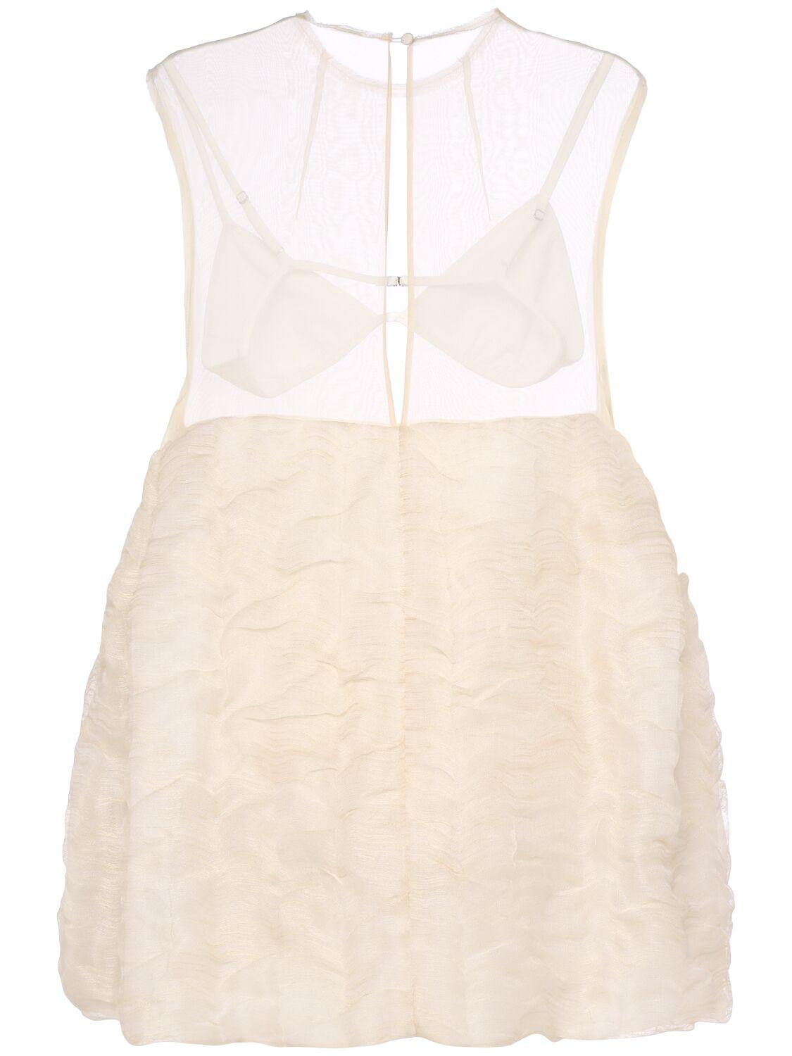 KHAITE Blair Linen And Silk-blend Minidress In White Product Image