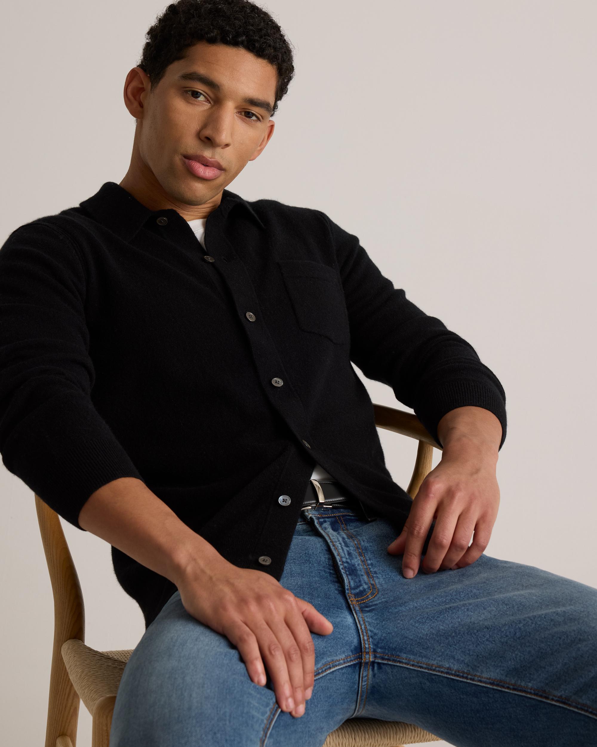 Quince | Men's Mongolian Cashmere Button Down Sweater Product Image