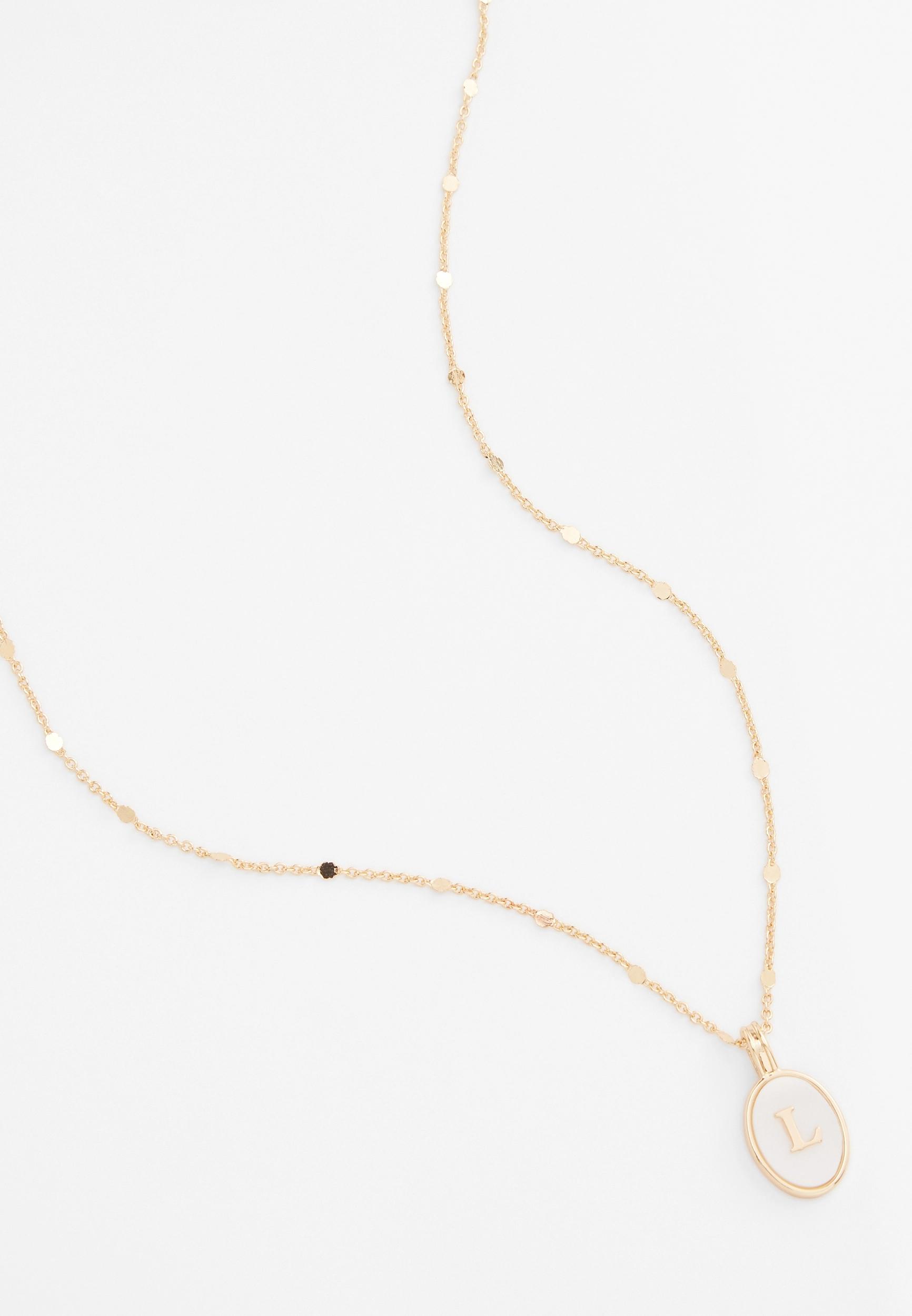 Maurices Womens Gold Oval Initial Pendant Necklace Product Image