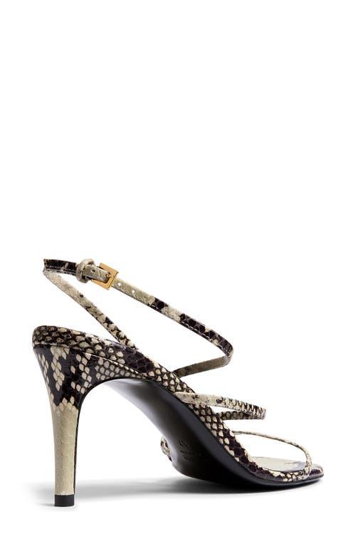 KHAITE Loop Snake-effect Leather Sandals In Beige Comb Product Image