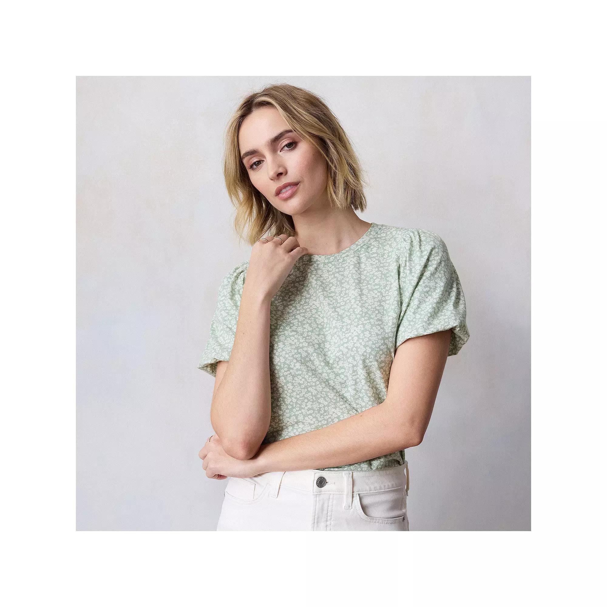Petite LC Lauren Conrad Bubble Sleeve Tee, Women's,  Product Image