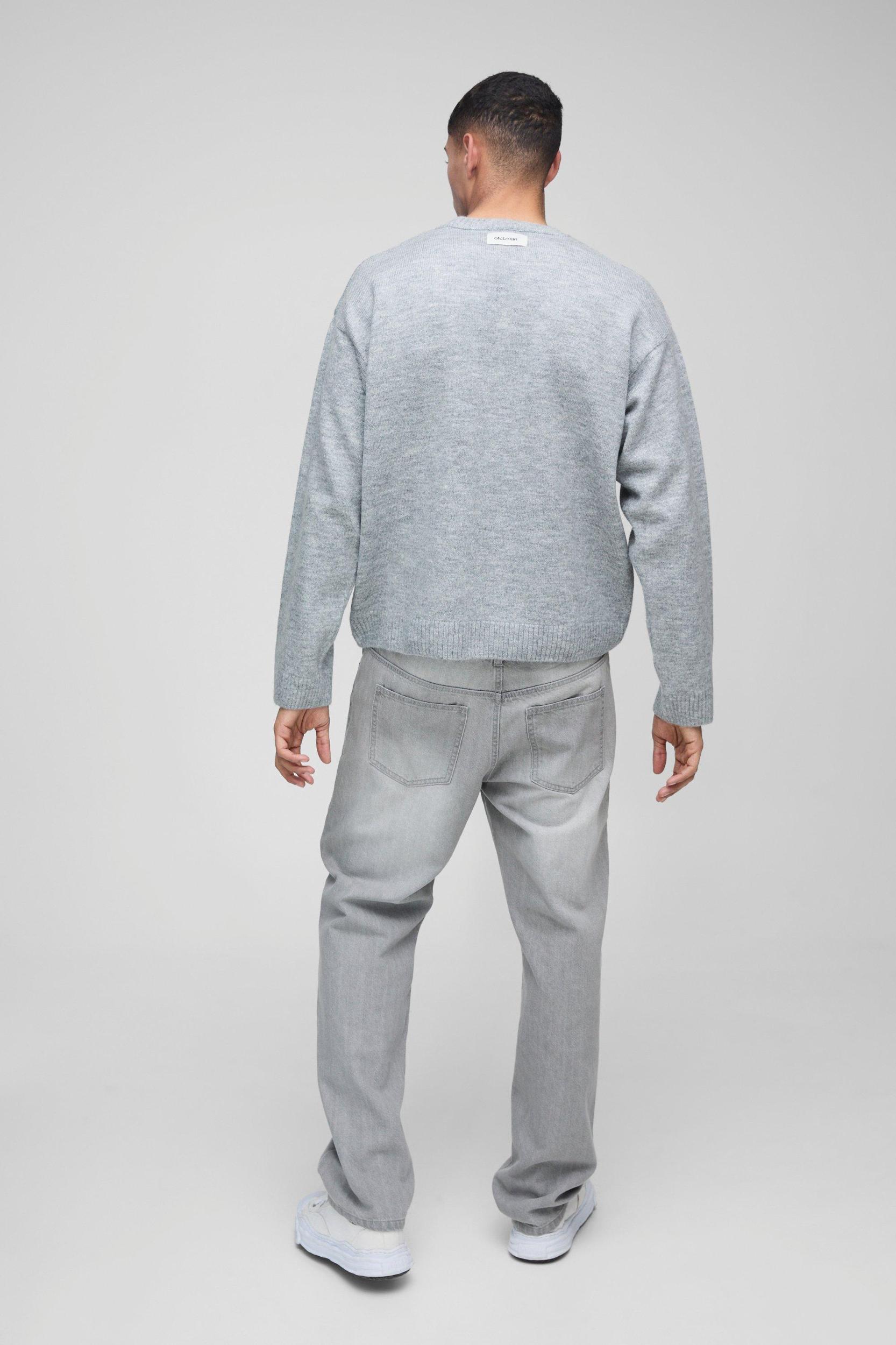 Oversized Fluffy Knitted Sweater | boohooMAN USA Product Image