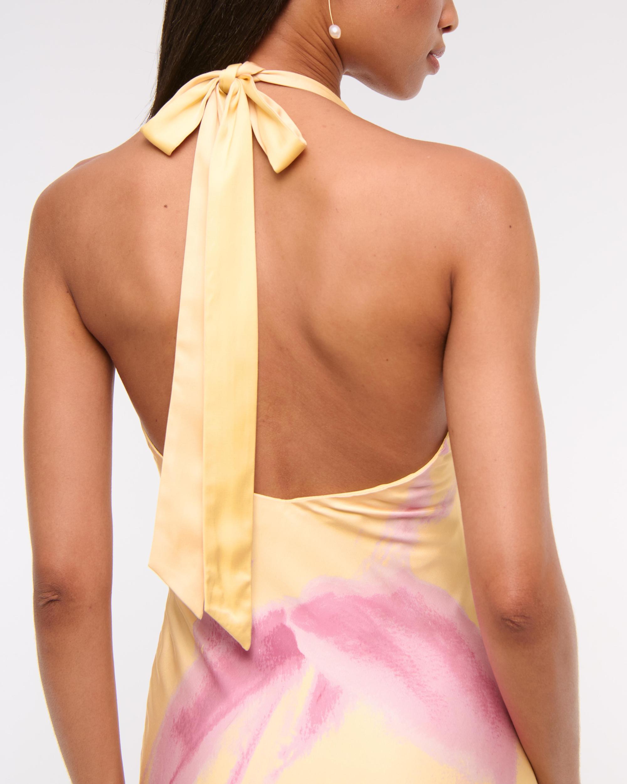 The A&F Julia Slip Halter Maxi Dress Product Image