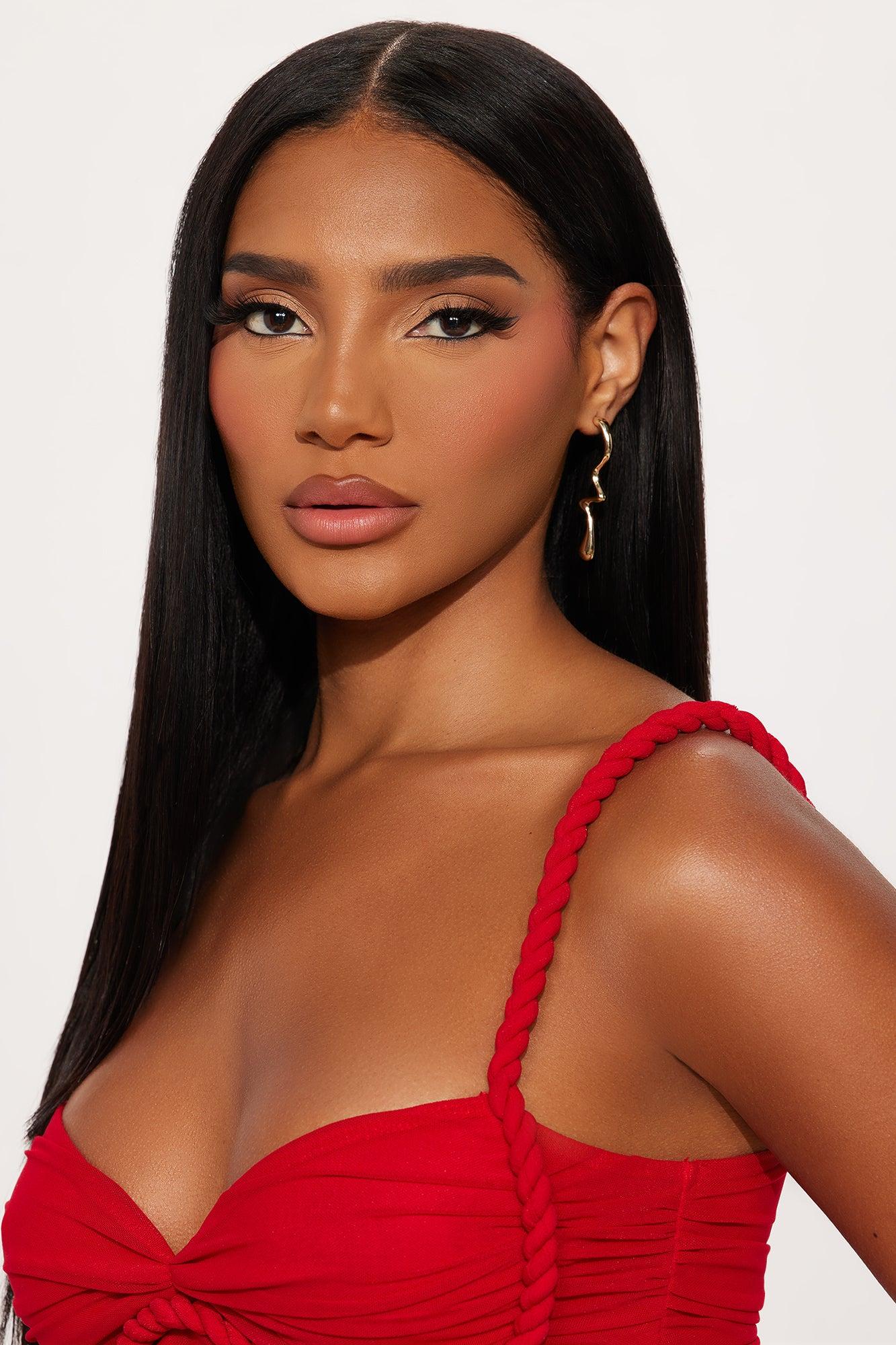 Hazel Abstract Drop Earrings - Gold Female Product Image