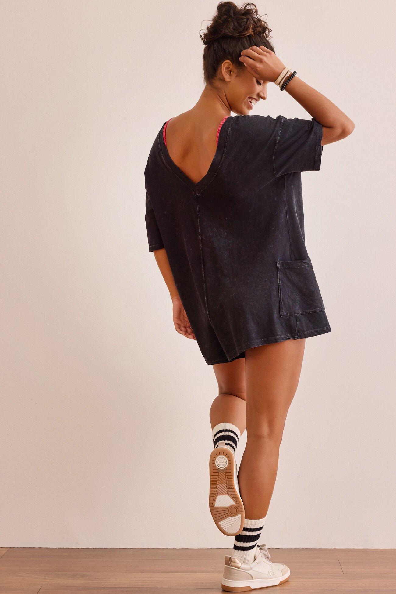 Hang Tough Washed Reversible Tee Romper Product Image