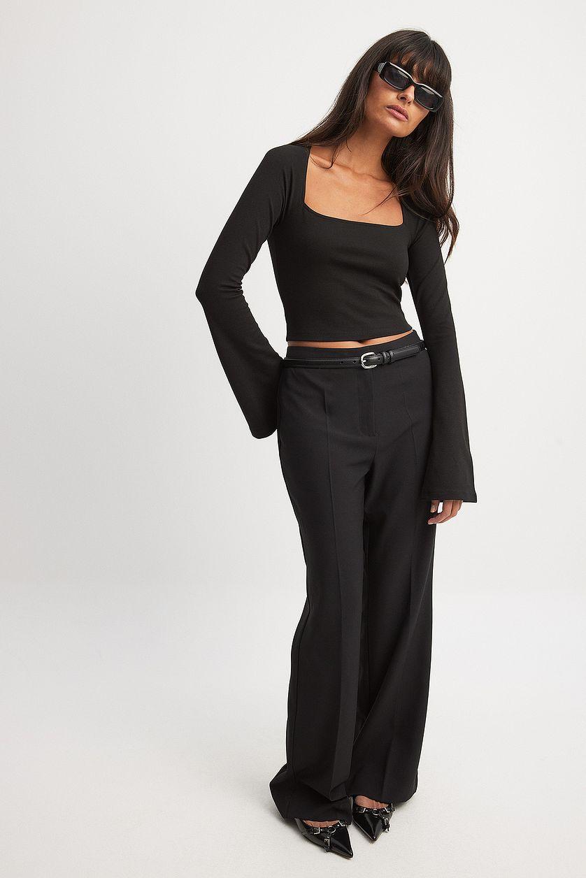 Square Neck Trumpet Sleeve Top Product Image