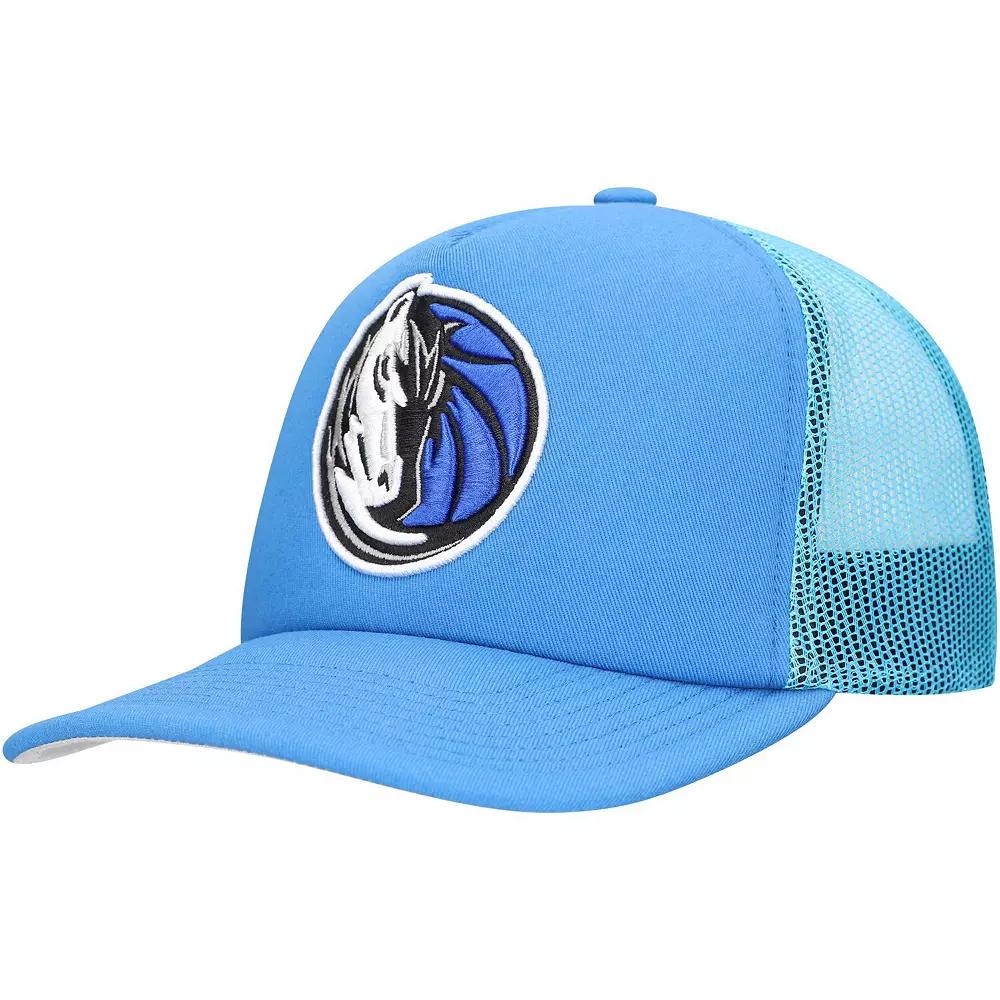 Men's Mitchell & Ness Blue Dallas Mavericks Core Evergreen OTC Trucker Adjustable Hat Product Image