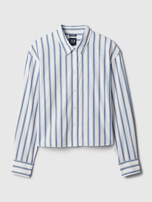 Organic Cotton Poplin Crop Shirt Product Image