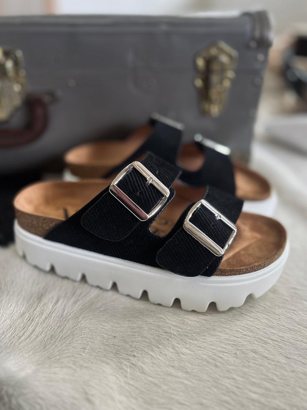 Jazmin Black Platform Sandals Product Image