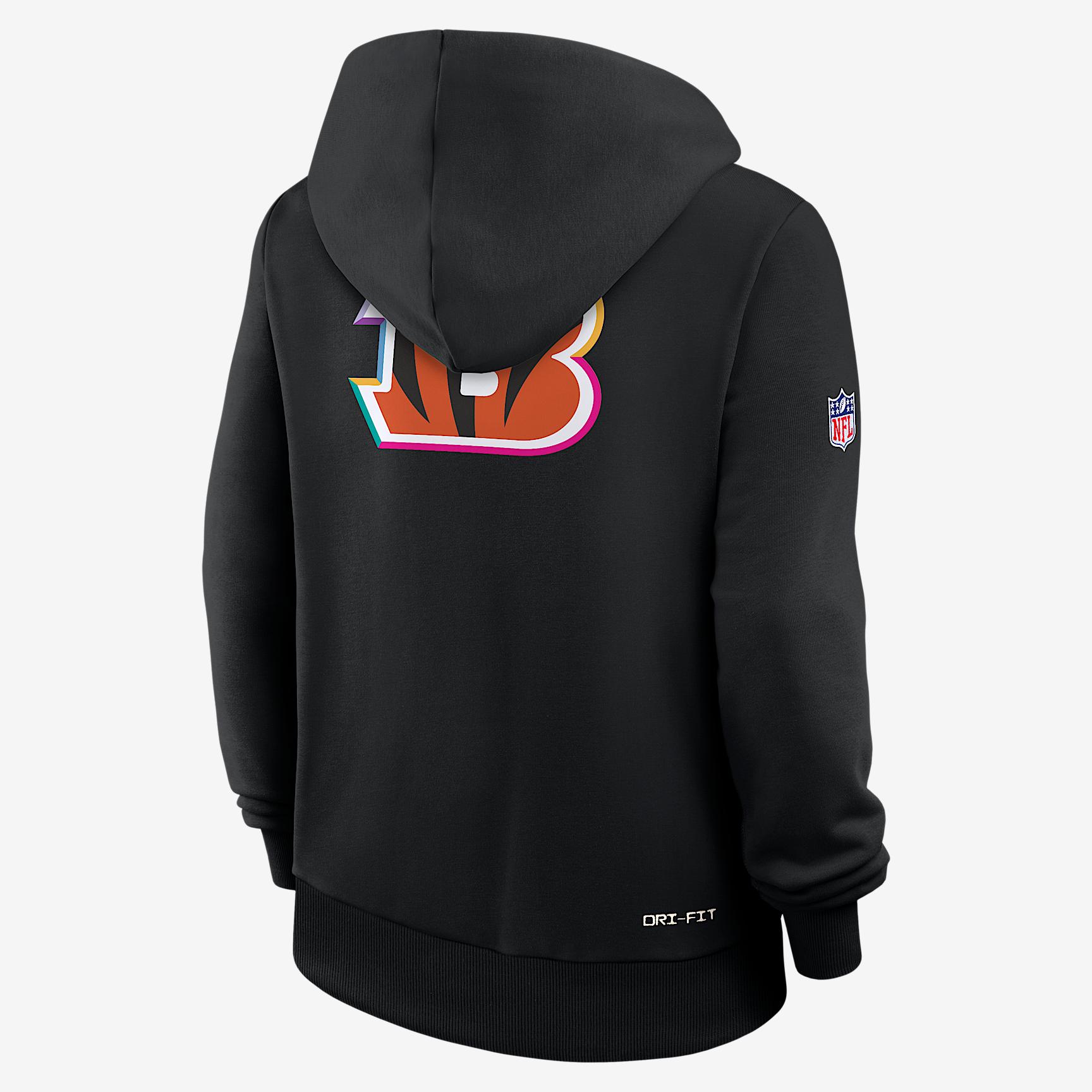 Cincinnati Bengals Crucial Catch Nike Women's Dri-FIT NFL Pullover Hoodie Product Image