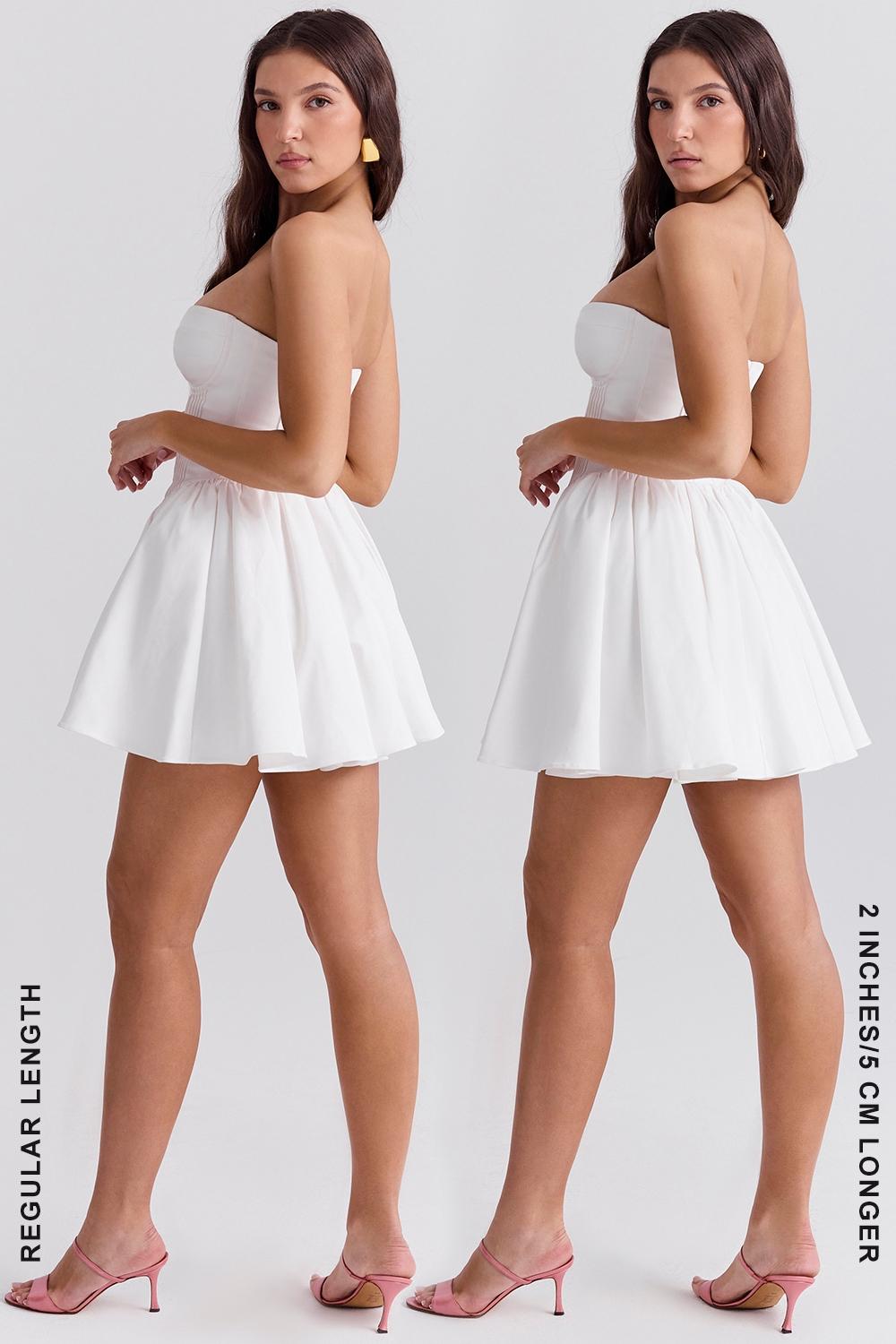 Katherine  white strapless corset mini dress Product Image