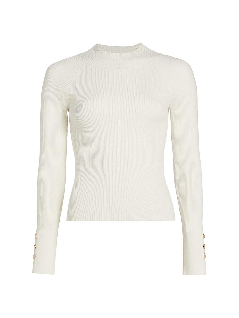 Womens Kassandra Rib-Knit Button-Cuff Sweater Product Image