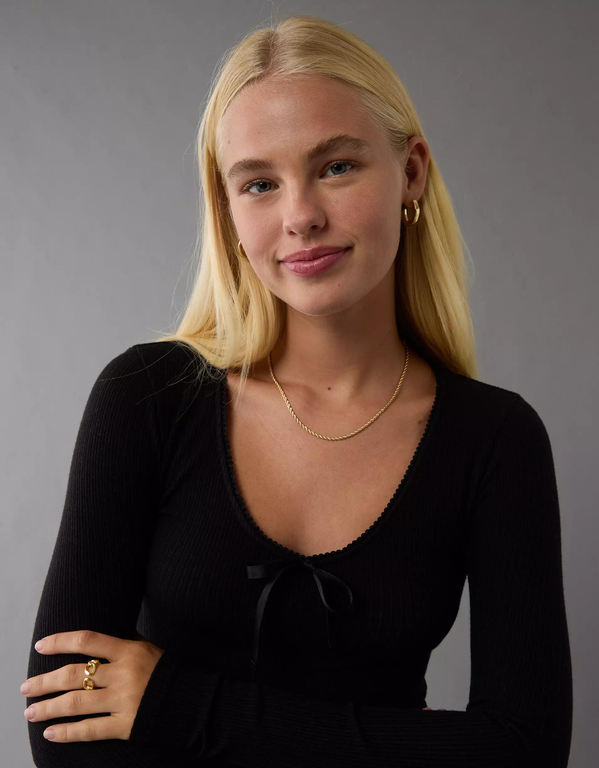 AEO Sculpted Hoop Earrings 3-Pack Product Image