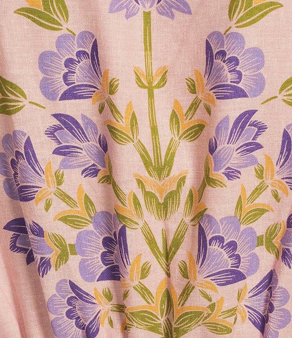 A Loves A Floral Printed Long Sleeve V-Neck Self Tie Maxi Dress Product Image