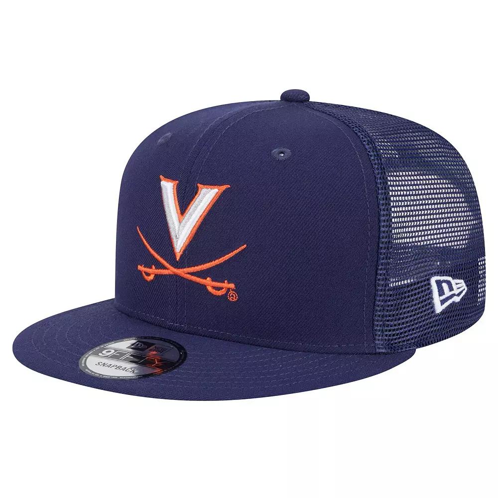 Men's New Era Navy Virginia Cavaliers Trucker 9FIFTY Snapback Hat, Blue Product Image