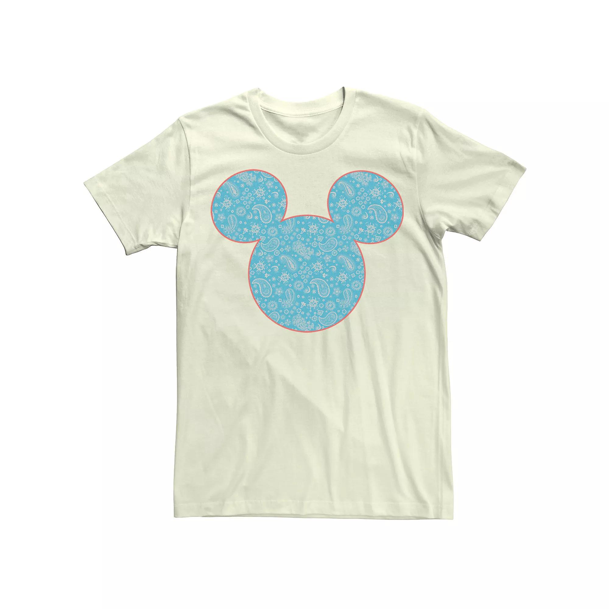 Disney's Mickey & Friends Mickey Men's Blue Paisley Fill Tee,  Product Image