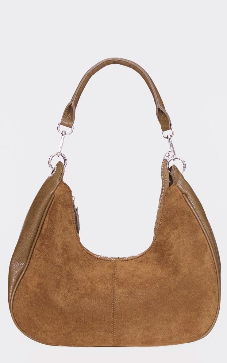 Khaki Oversized Curved Shoulder Bag Product Image