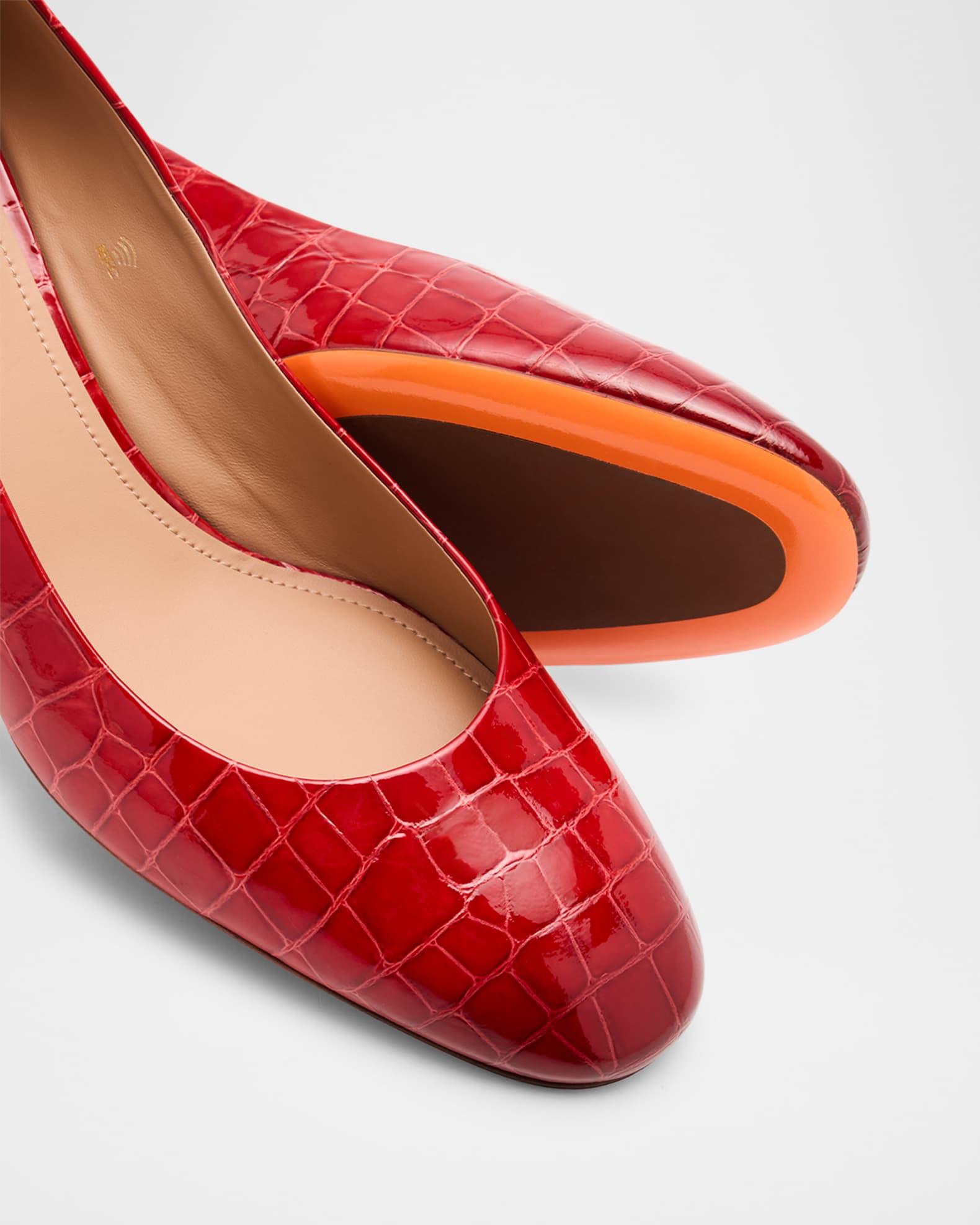 Fight Croc-Embossed Leather Pumps Product Image