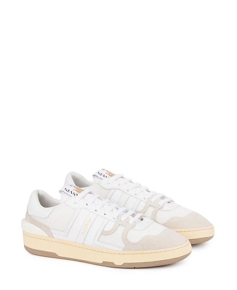 LANVIN Mesh And Leather Clay Sneakers With In White Product Image