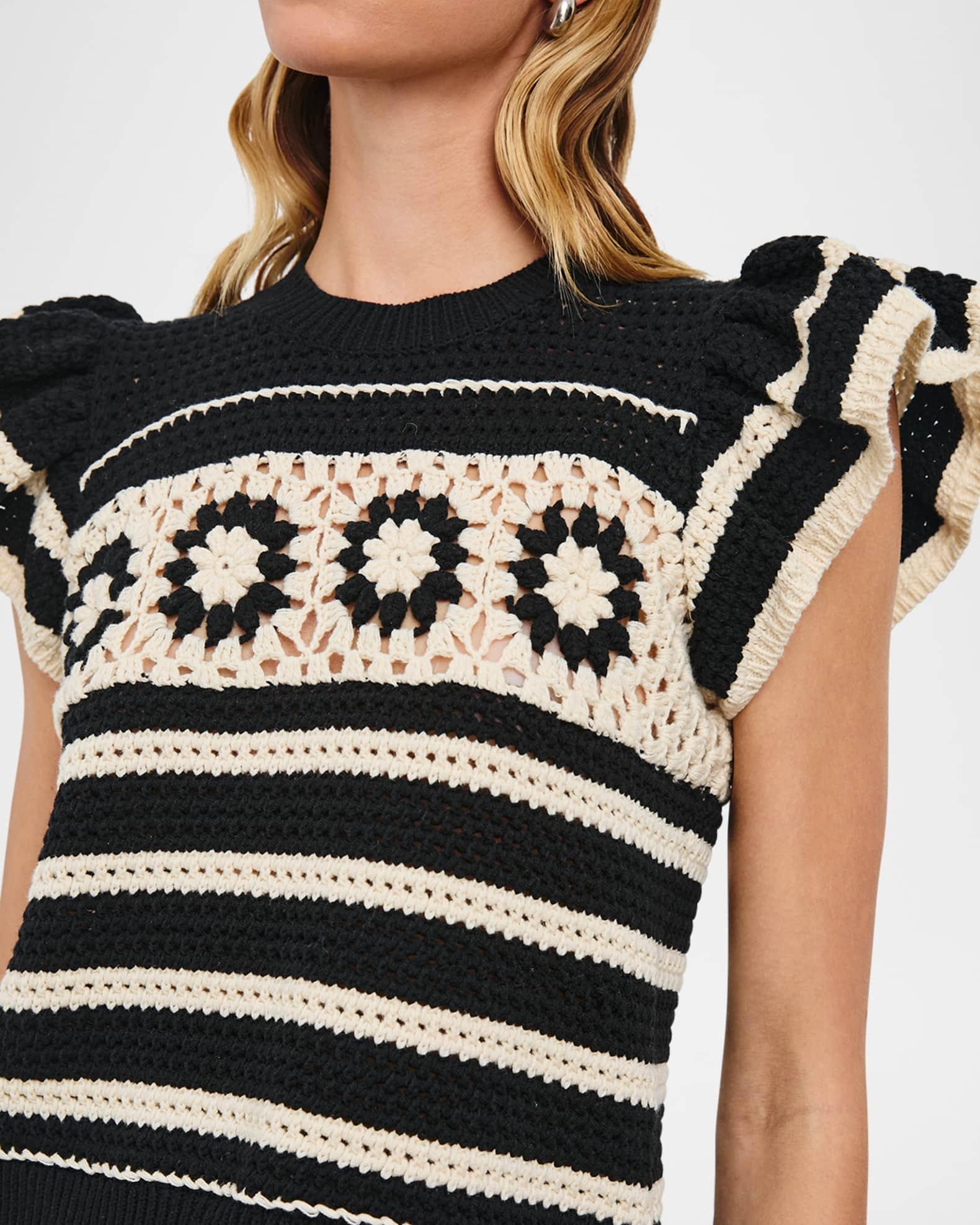 Penelope Crochet Stripe Top Product Image