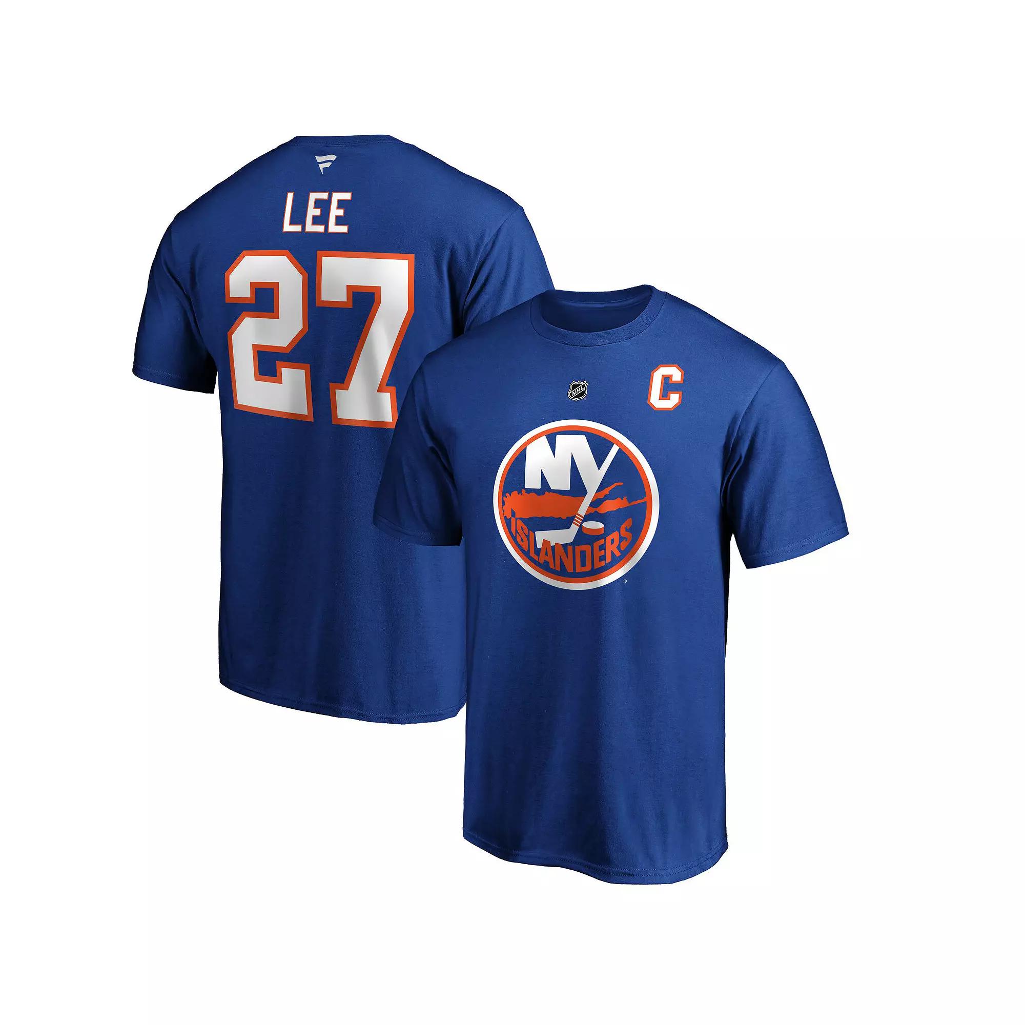 Men's Fanatics Branded Anders Lee Royal New York Islanders Authentic Stack Name & Number T-Shirt,  Product Image