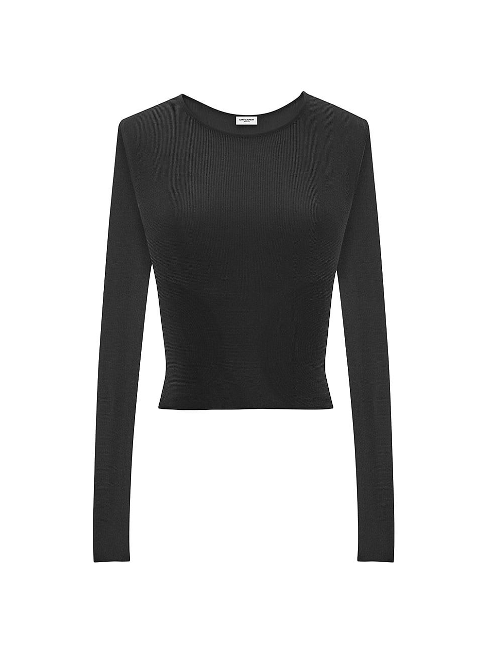 Womens Cropped Top in Ribbed Knit Product Image