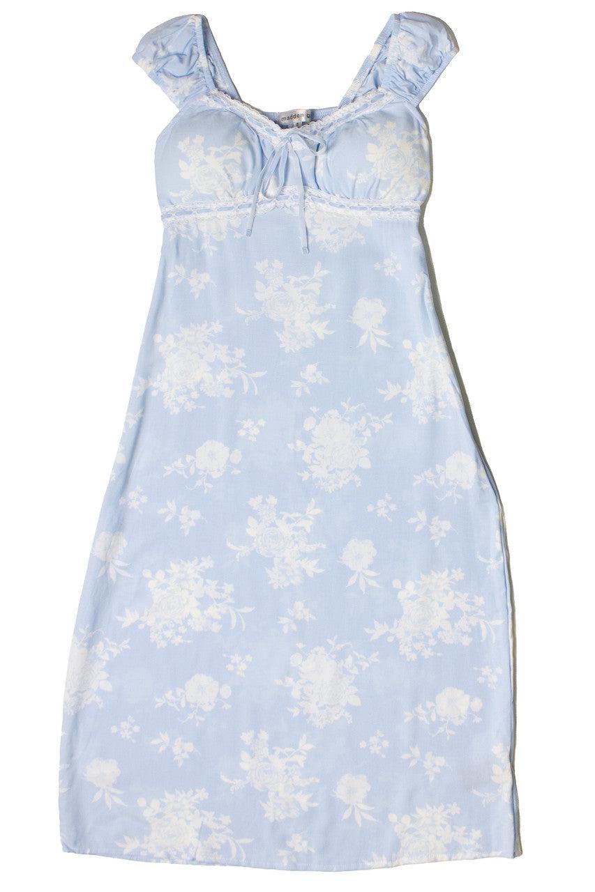 Puff Sleeve Lace Trim Floral Maxi Dress Product Image