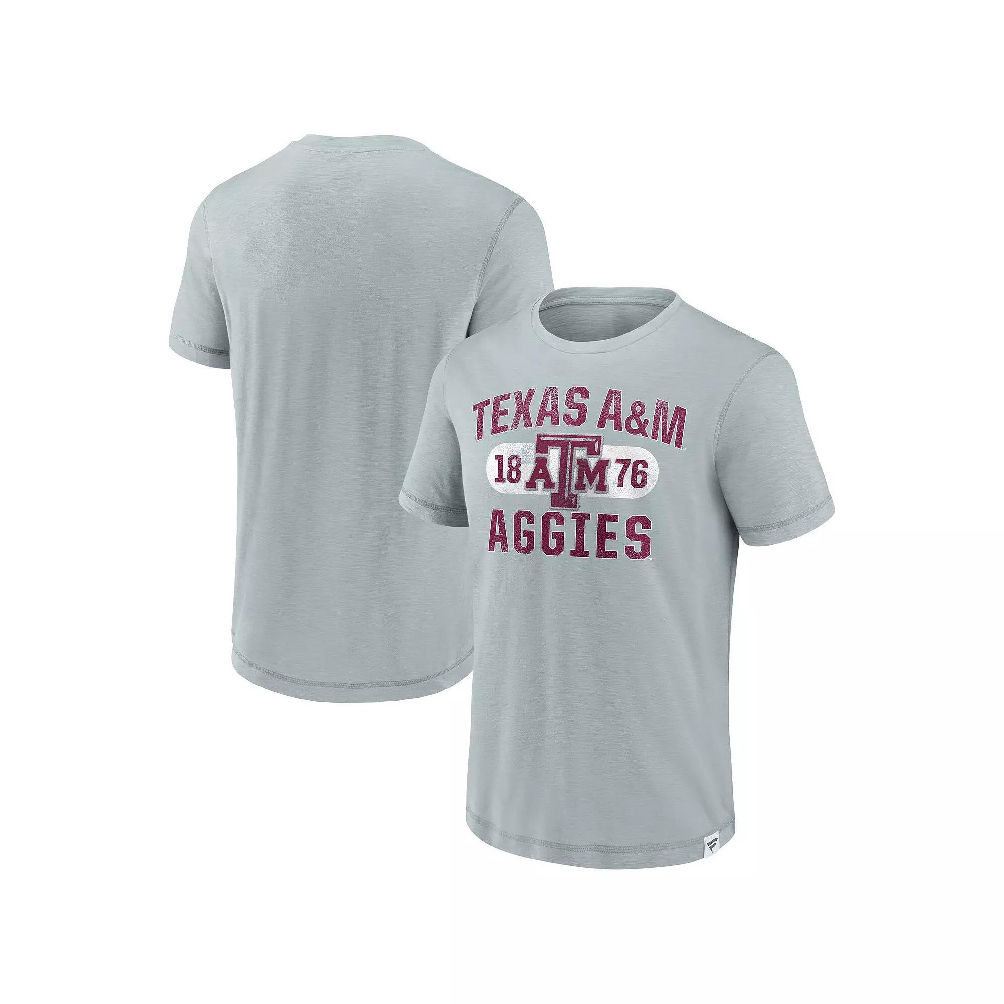 Men's Fanatics Gray Texas A&M Aggies True Classics Slub Elevated T-Shirt, Size: 2XL, Grey Product Image