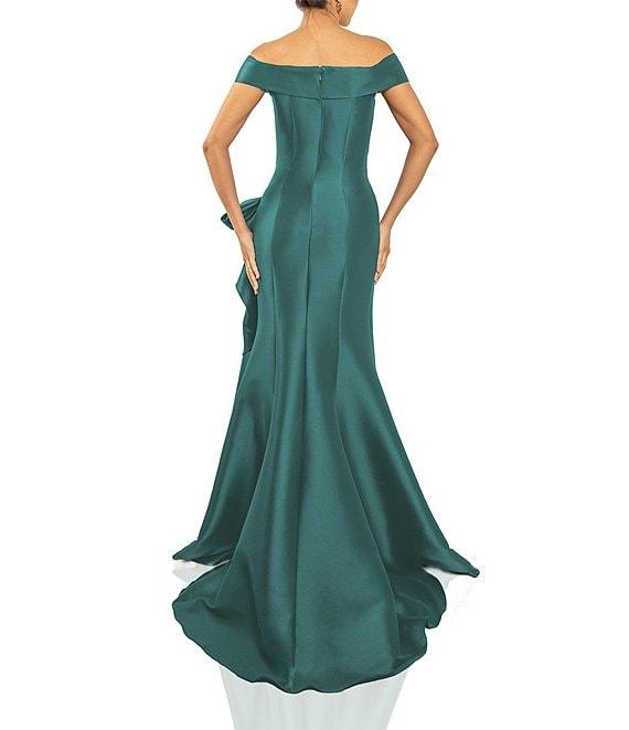 Terani Couture Off-the-Shoulder Ruffle Front Mikado Gown Product Image