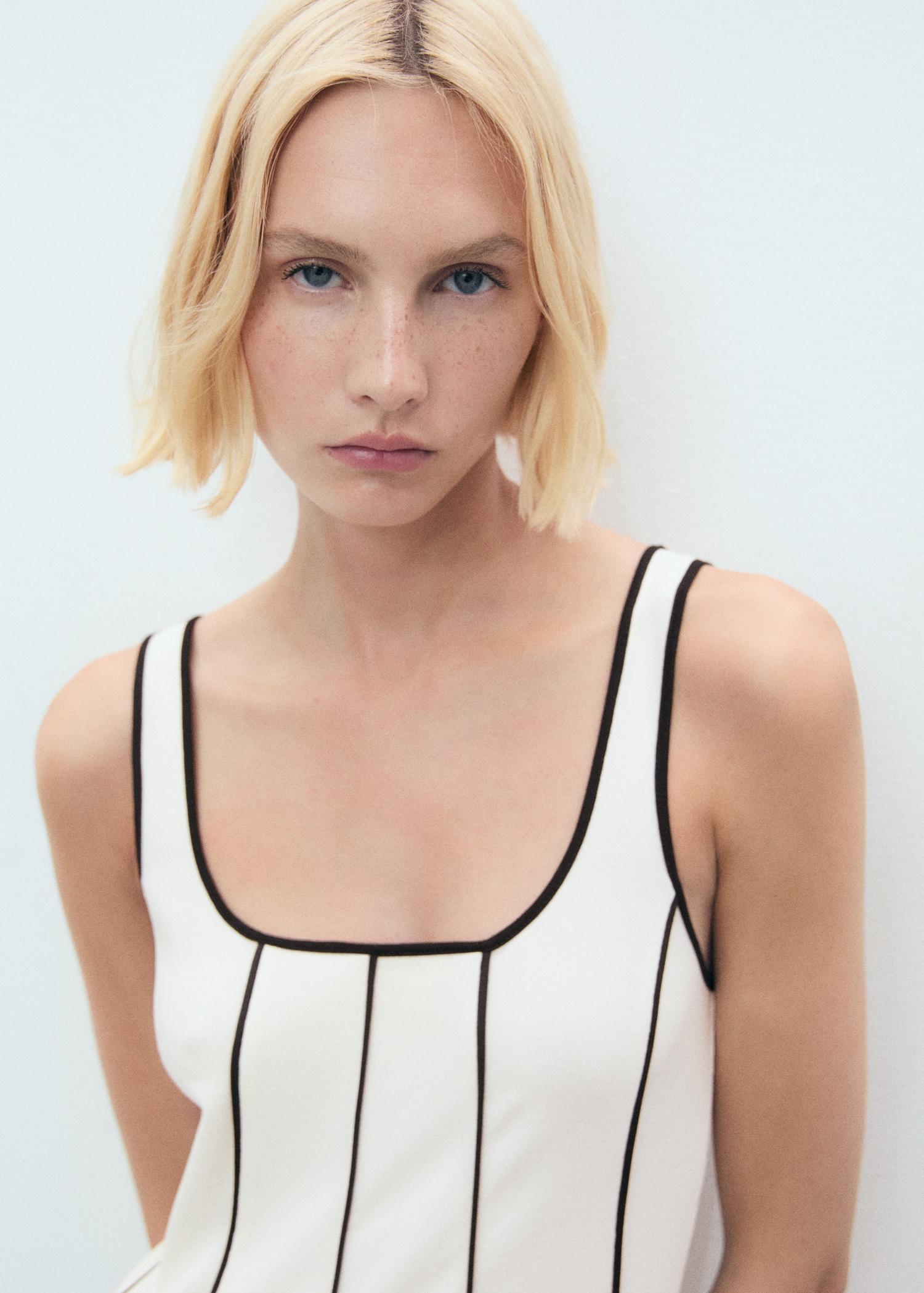 Striped cotton dress - Women | MANGO USA Product Image