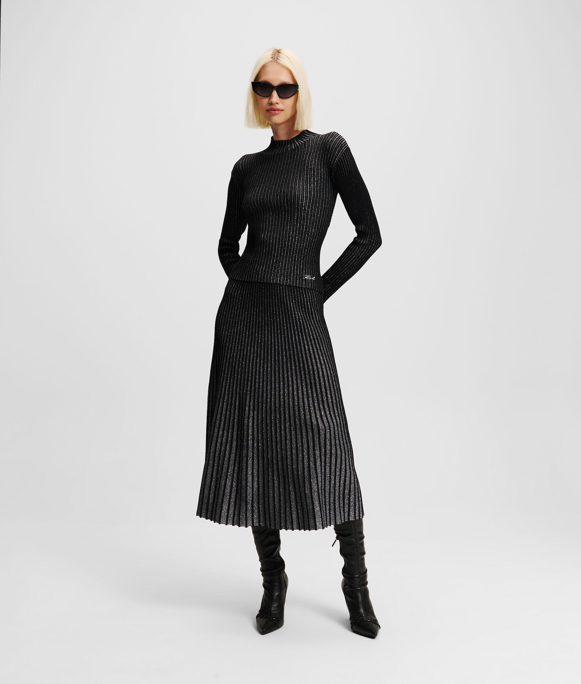 METALLIC MOCK-NECK SWEATER Product Image