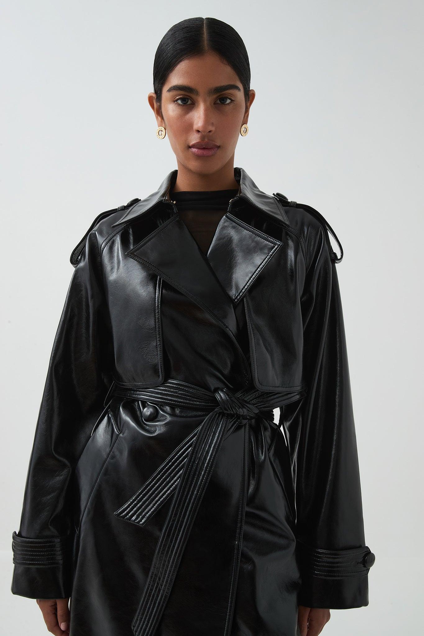 Raven Vegan Leather Trench Product Image