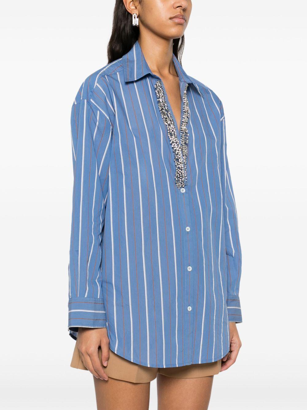 crystal-embellished striped shirt Product Image