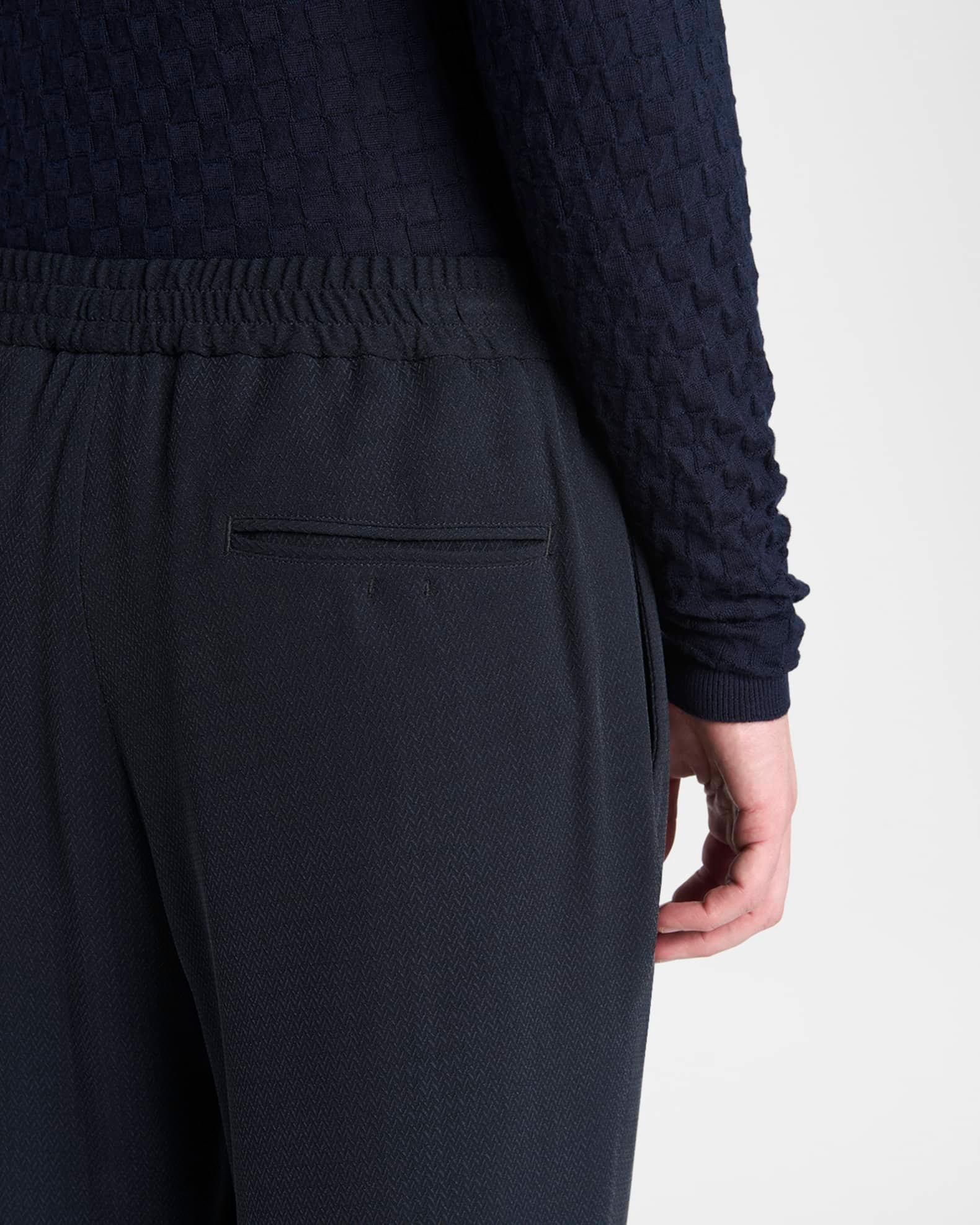 Men's Micro-Chevron Cupro and Viscose Pull-On Pants Product Image