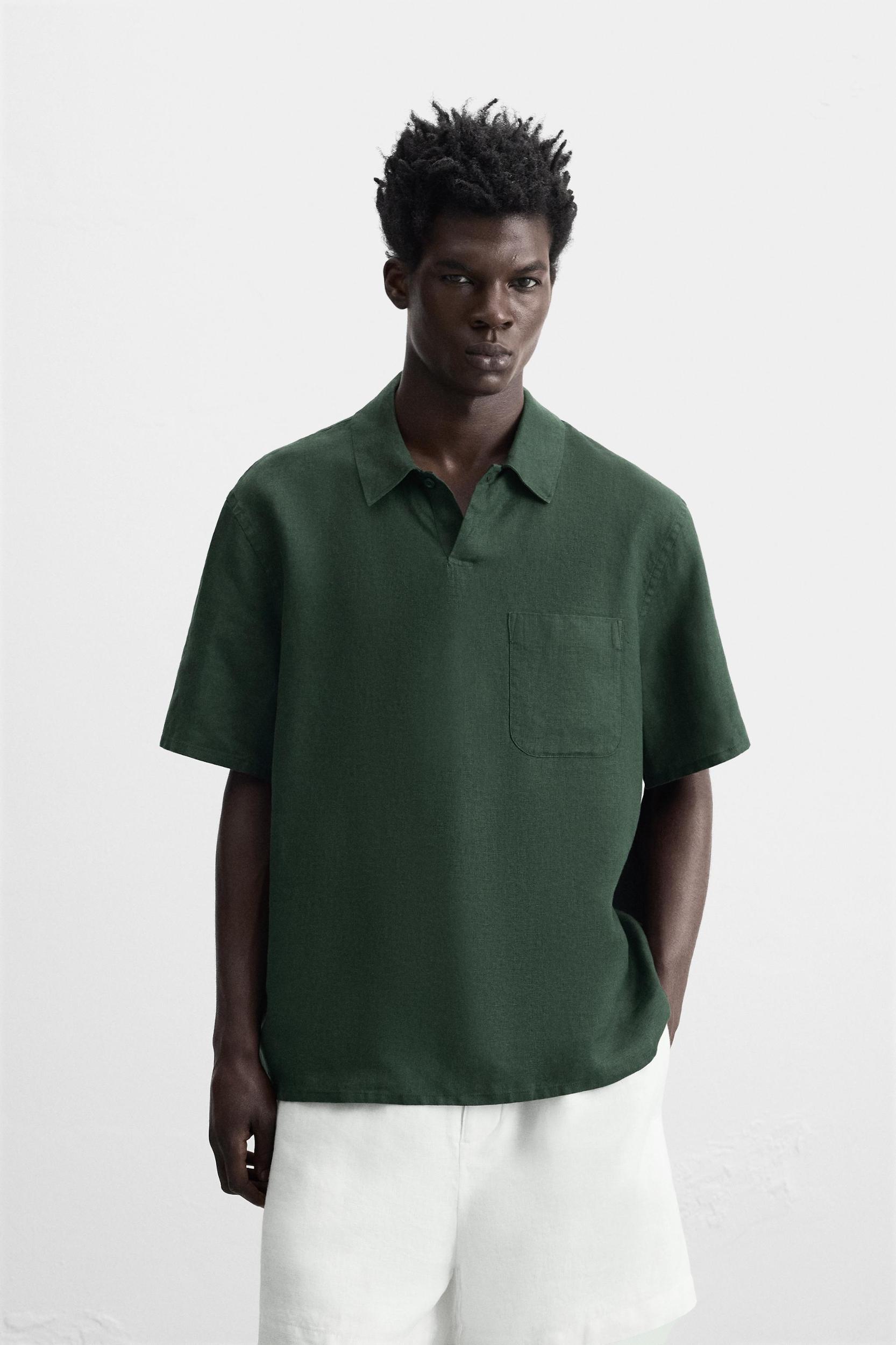 100% LINEN POLO SHIRT Product Image