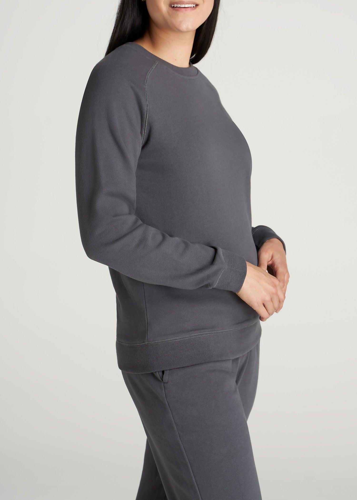 Wearever French Terry Crewneck Sweatshirt for Tall Women in Charcoal Female Product Image