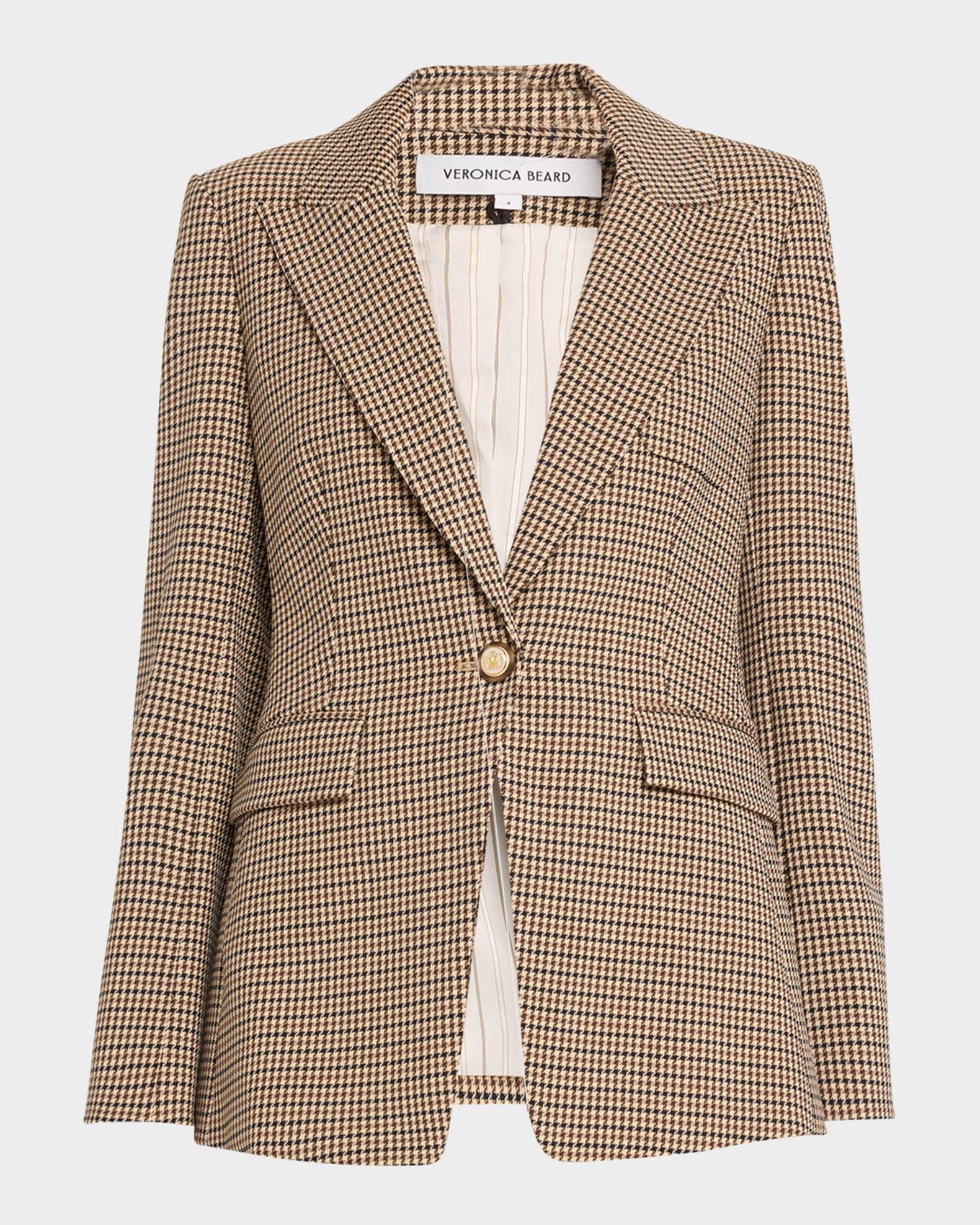 Livvy Single-Button Houndstooth Dickey Jacket Product Image