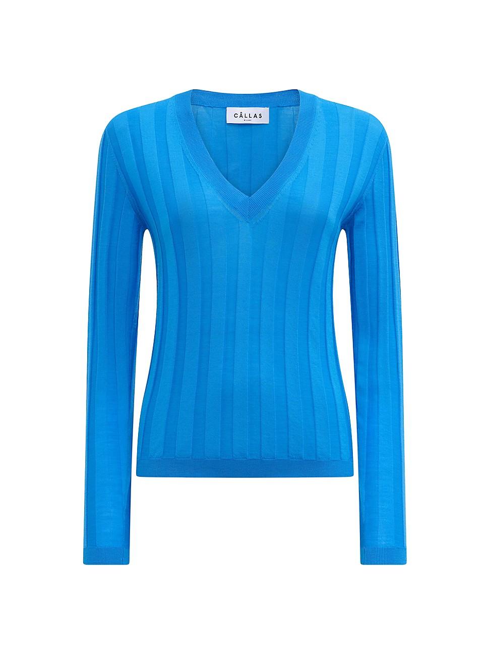 Womens Rione V-Neck Rib Sweater Product Image