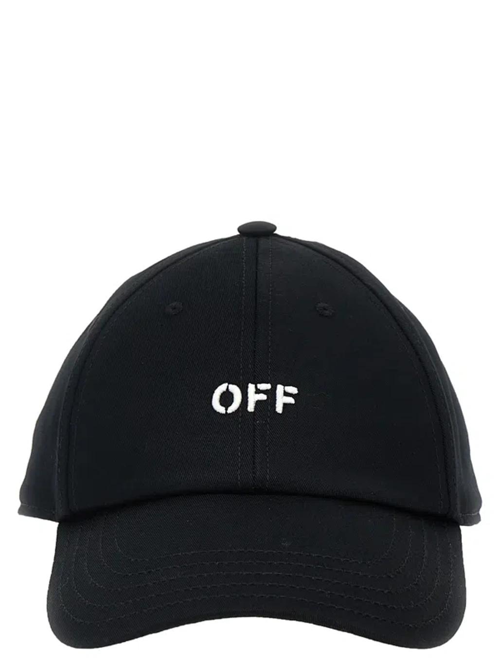 OFF-WHITE Logo-embroidered Baseball Cap With Curved Peak In Black Product Image