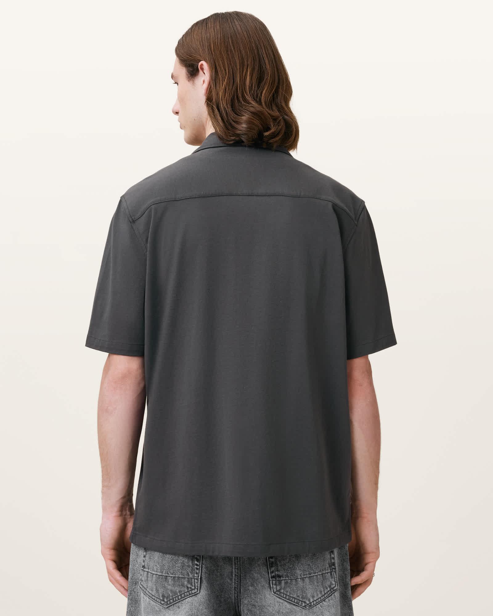 Hudson Relaxed Fit Ramskull Shirt CARTER GREY | ALLSAINTS US Product Image
