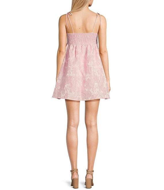 Allison & Kelly Printed Bow Front Tie Spaghetti Strap Dress Product Image