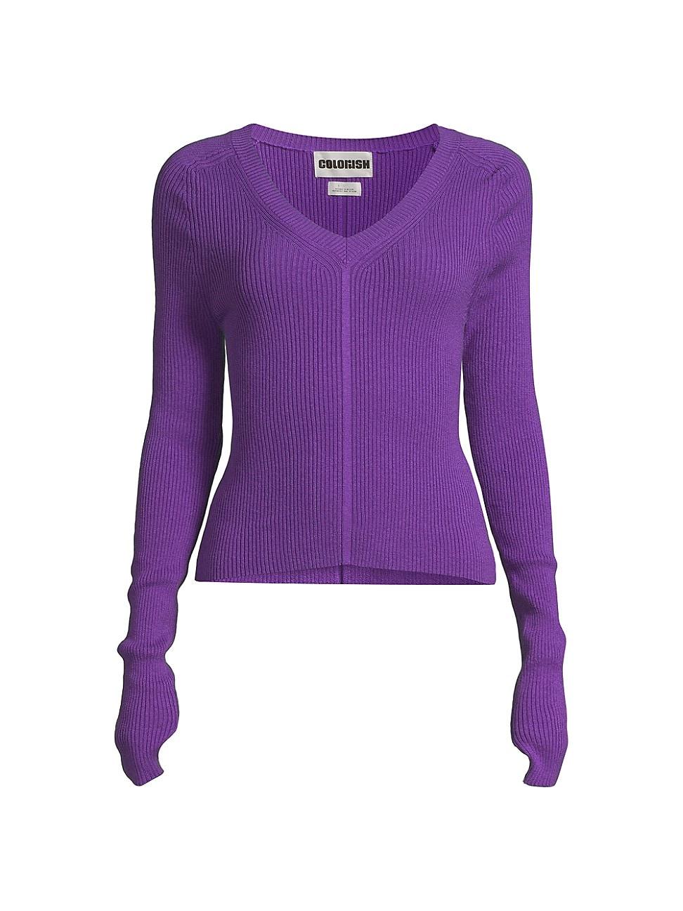 Womens Jones Rib-Knit V-Neck Sweater Product Image