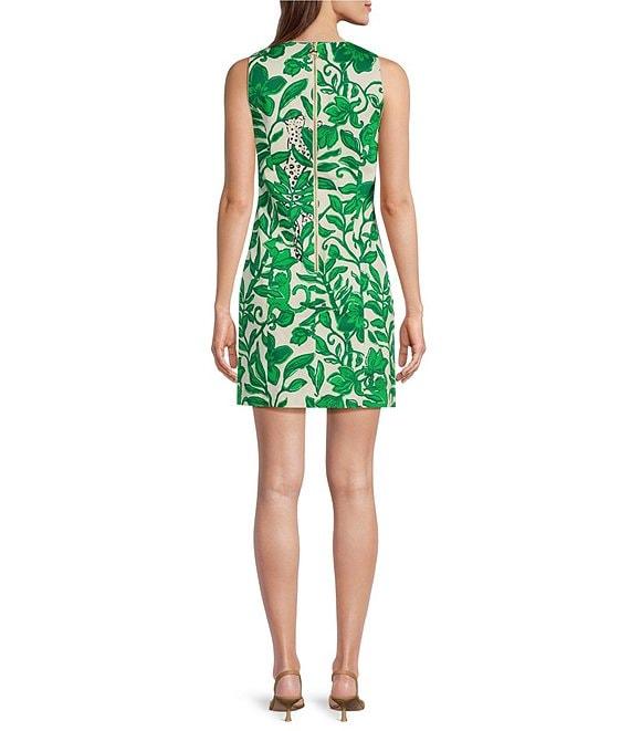 Lilly Pulitzer Mila Fiddle Leaf Print Crew Neck Sleeveless Shift Dress Product Image