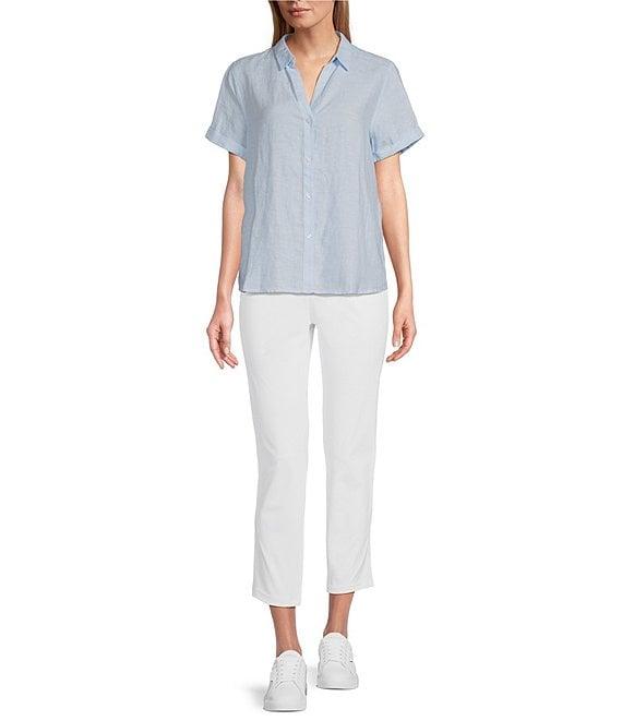 Tommy Bahama Point Collar Short Sleeve Button Front Top Product Image